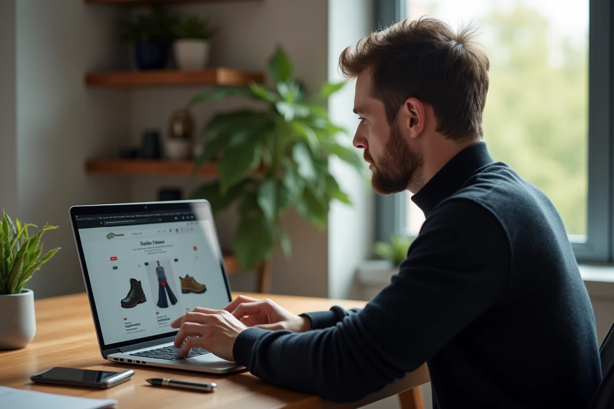 Homme achetant un GRAIN d3 Malice en ligne depuis son bureau à domicile
