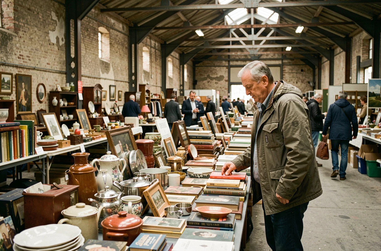 Le Marché Aux Affaires en Gironde avec ses stands de produits déstockés et ses clients en train de fouiller les bonnes affaires